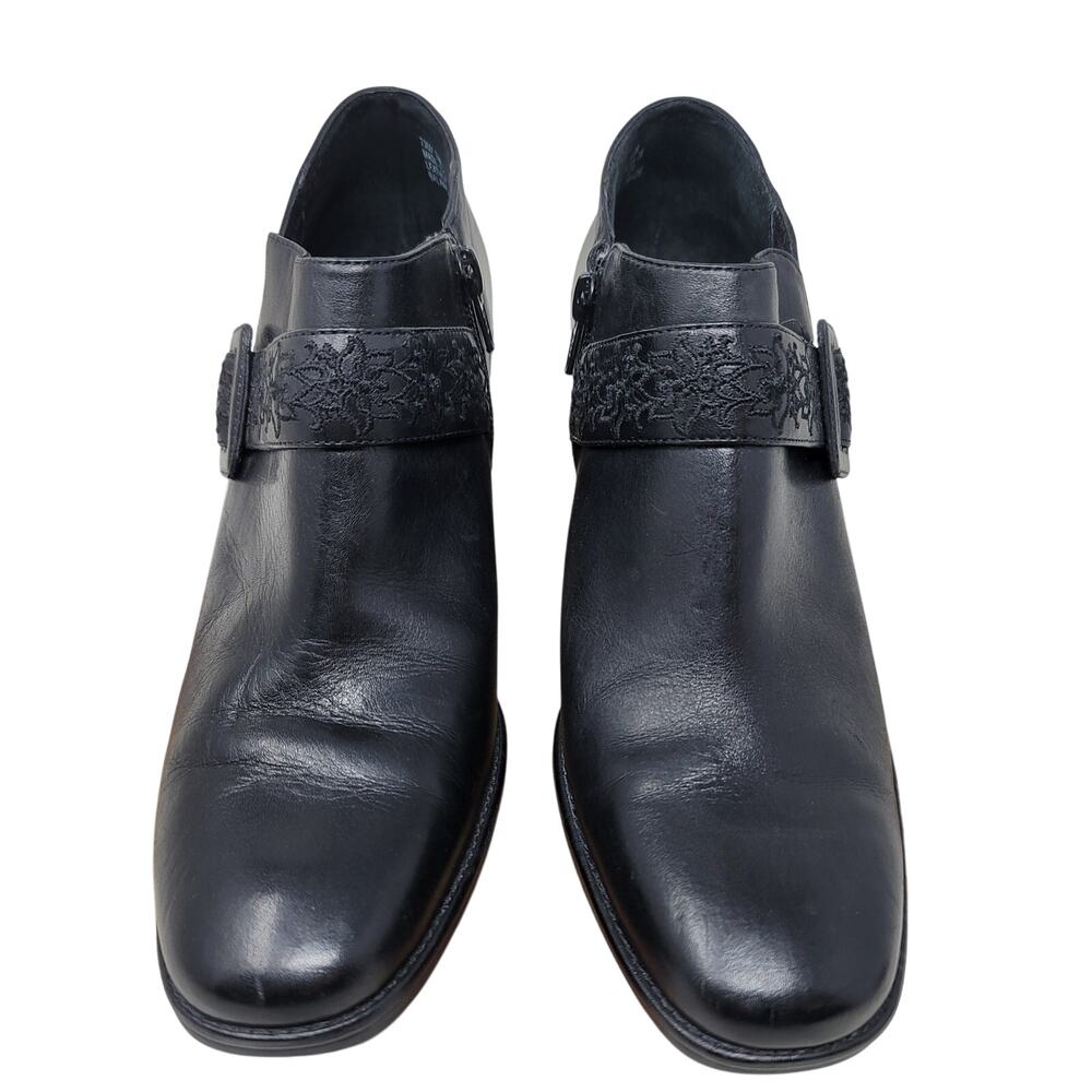 Clarks Artisan Collection Black Leather Upper 3" Heel Ankle Boots Women's 7.5
